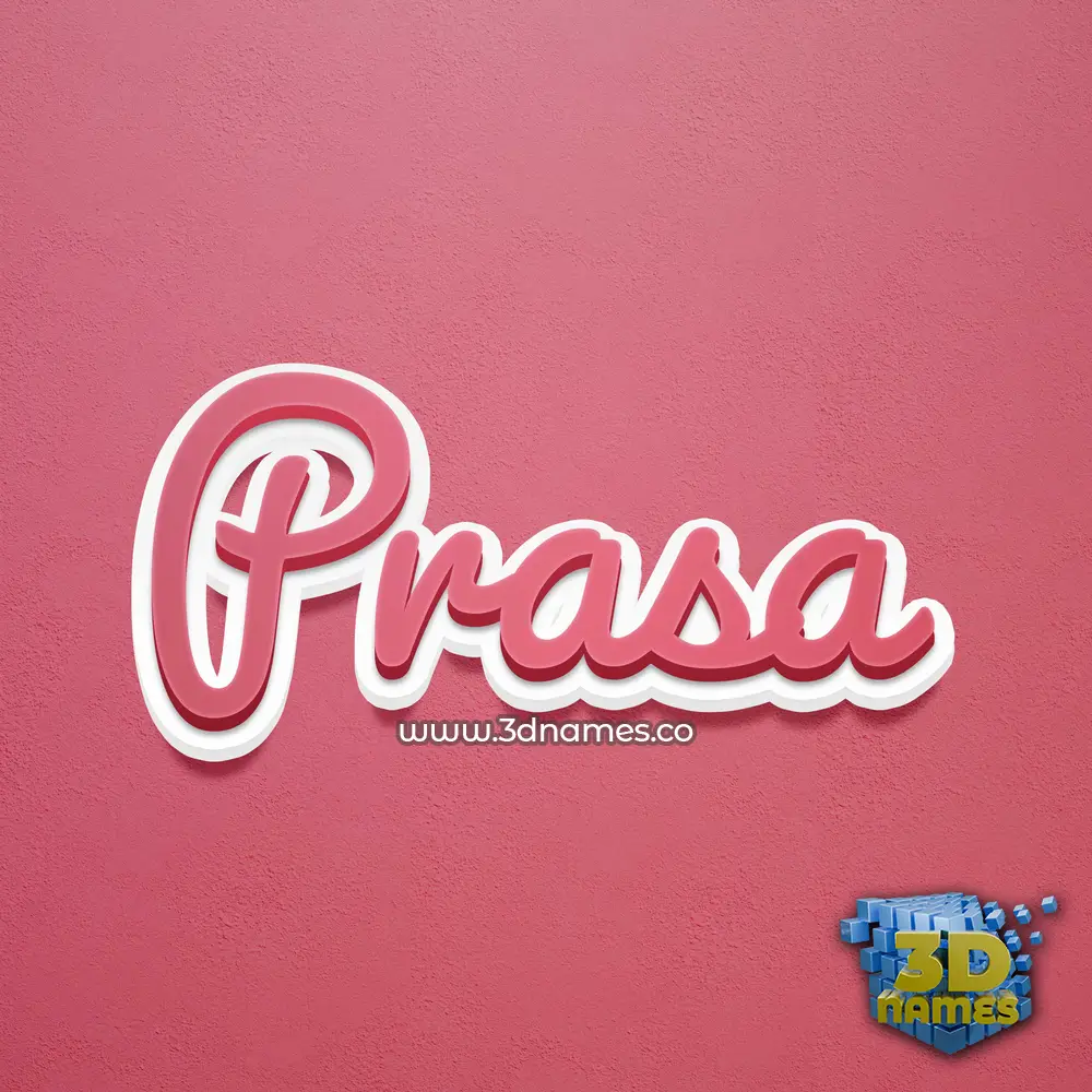prasa in Red Scribble style - 3D name wallpaper
