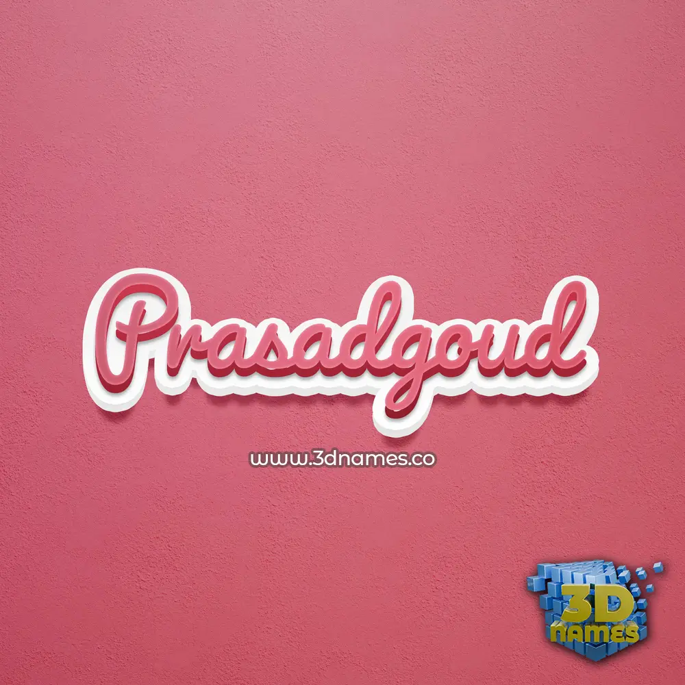 prasadgoud in Red Scribble style - 3D name wallpaper