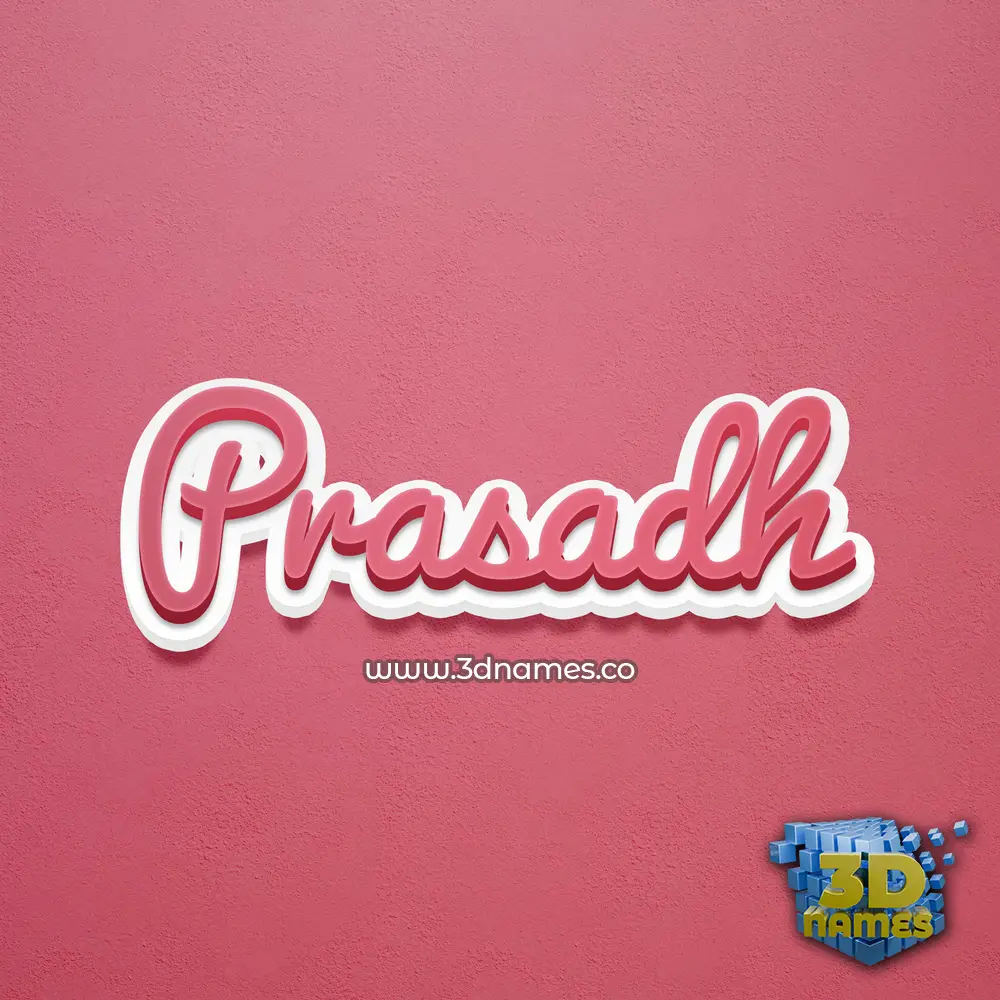 prasadh in Red Scribble style - 3D name wallpaper