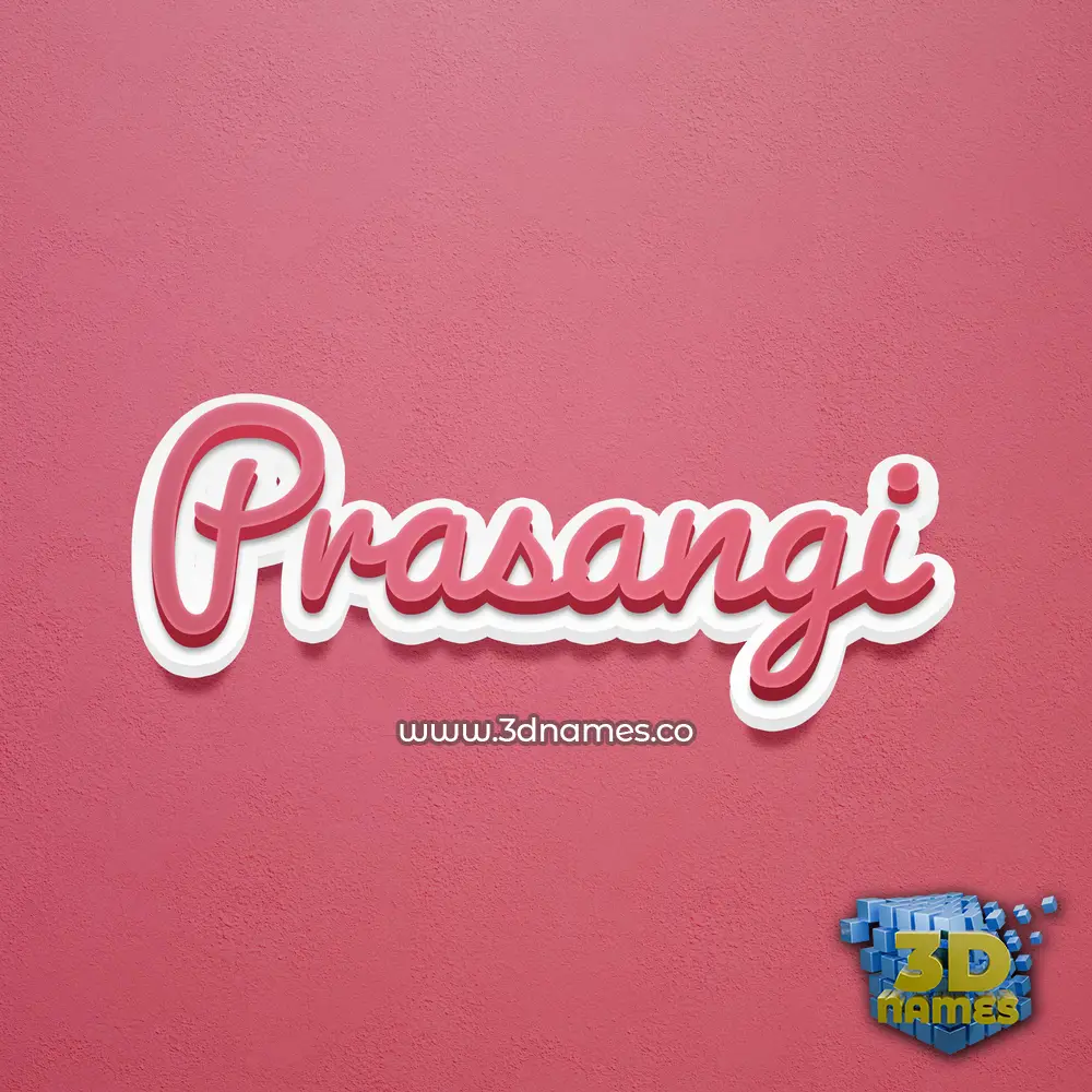 prasangi in Red Scribble style - 3D name wallpaper