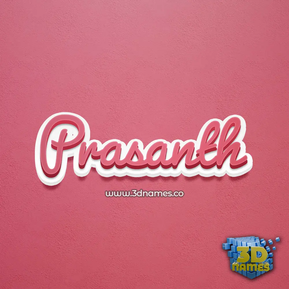 prasanth in Red Scribble style - 3D name wallpaper