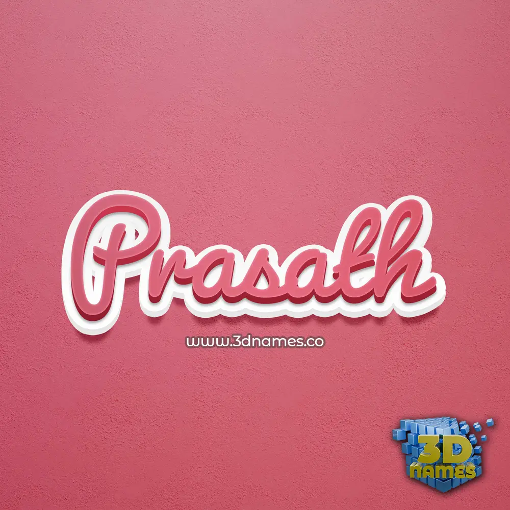 prasath in Red Scribble style - 3D name wallpaper