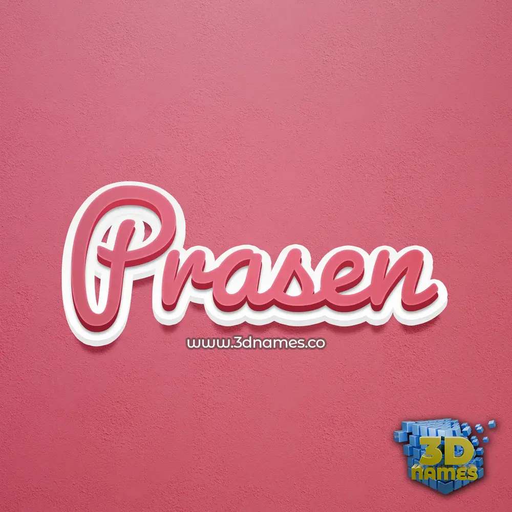 prasen in Red Scribble style - 3D name wallpaper