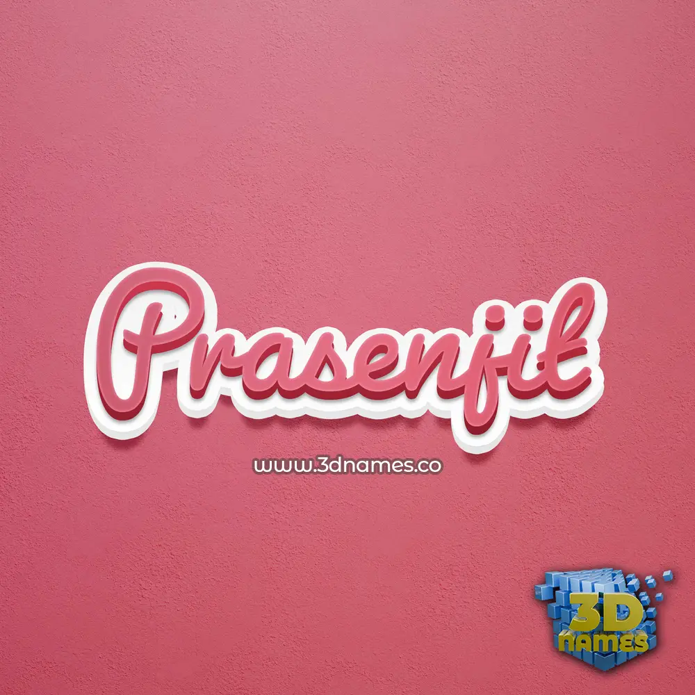 prasenjit in Red Scribble style - 3D name wallpaper