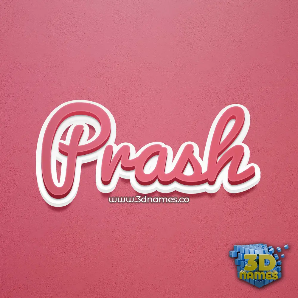 prash in Red Scribble style - 3D name wallpaper