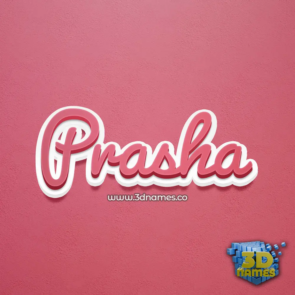prasha in Red Scribble style - 3D name wallpaper