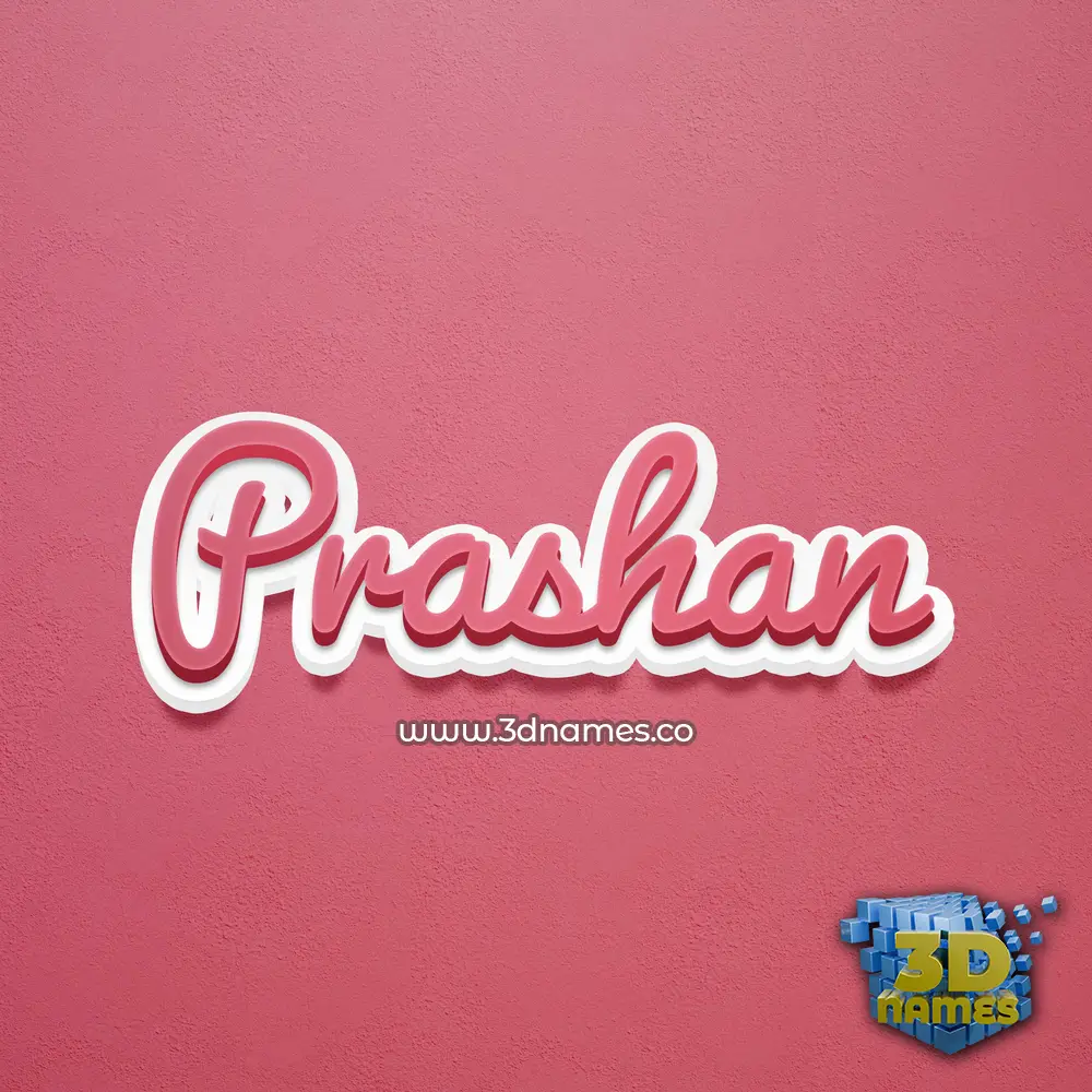 prashan in Red Scribble style - 3D name wallpaper