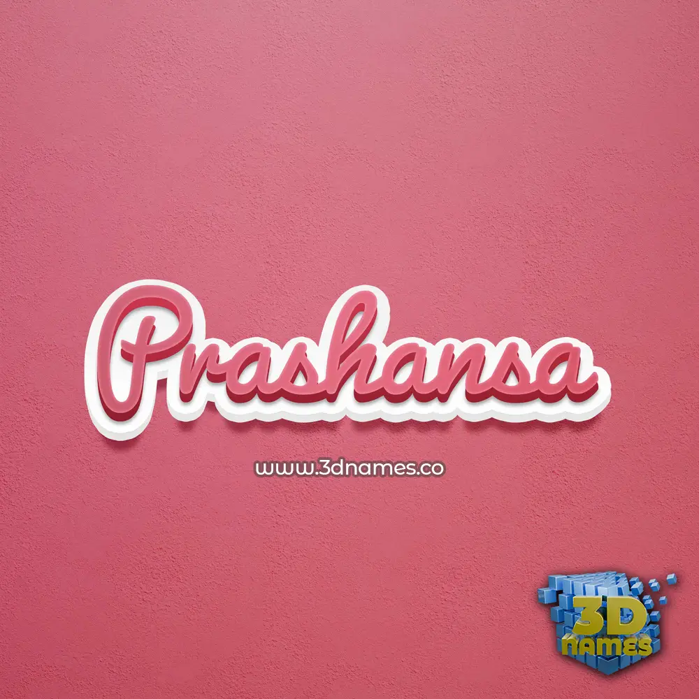 prashansa in Red Scribble style - 3D name wallpaper