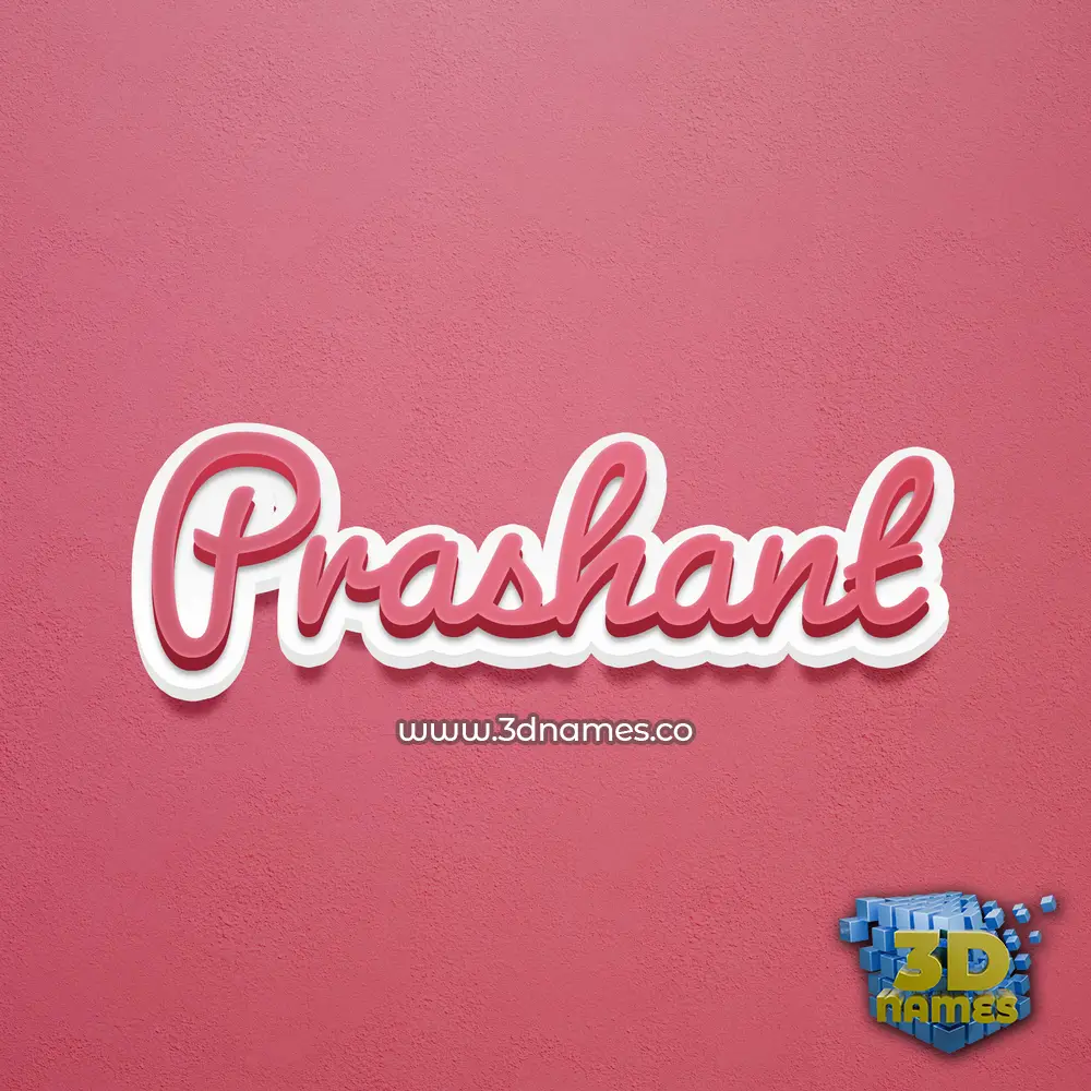 prashant in Red Scribble style - 3D name wallpaper