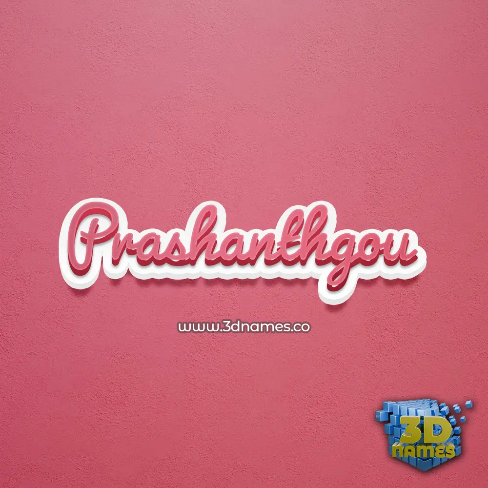 prashanthgou in Red Scribble style - 3D name wallpaper