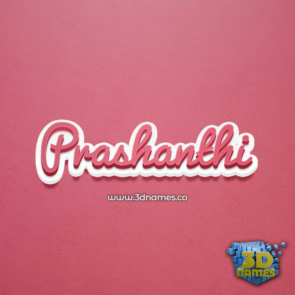prashanthi in Red Scribble style - 3D name wallpaper