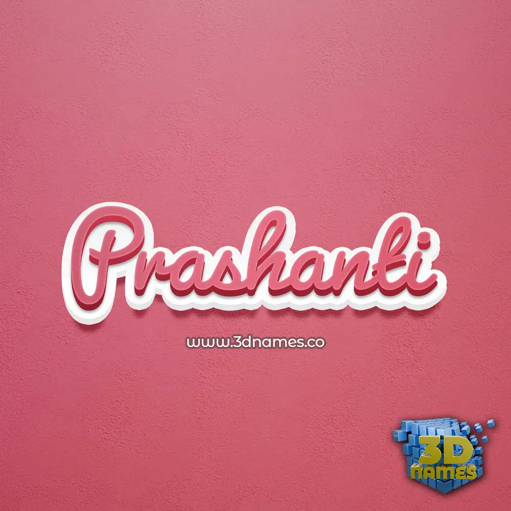 prashanti in Red Scribble style - 3D name wallpaper