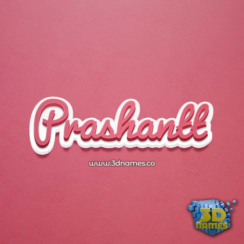 prashantt in Red Scribble style - 3D name wallpaper