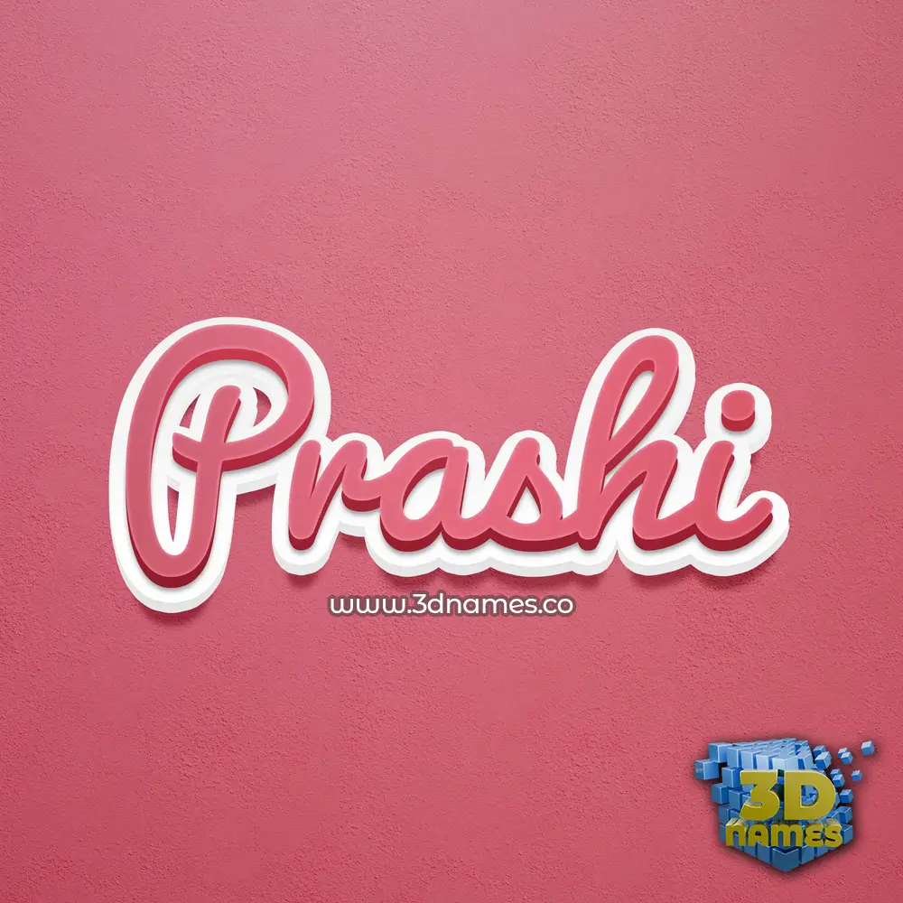 prashi in Red Scribble style - 3D name wallpaper