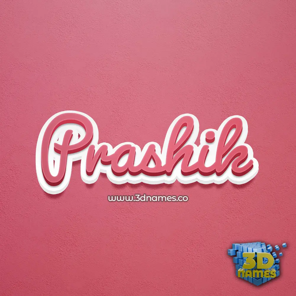 prashik in Red Scribble style - 3D name wallpaper