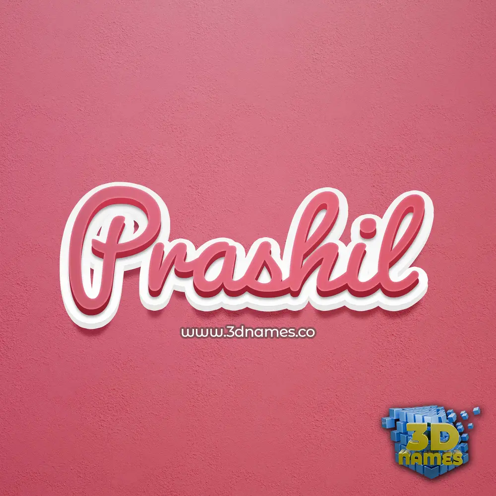 prashil in Red Scribble style - 3D name wallpaper