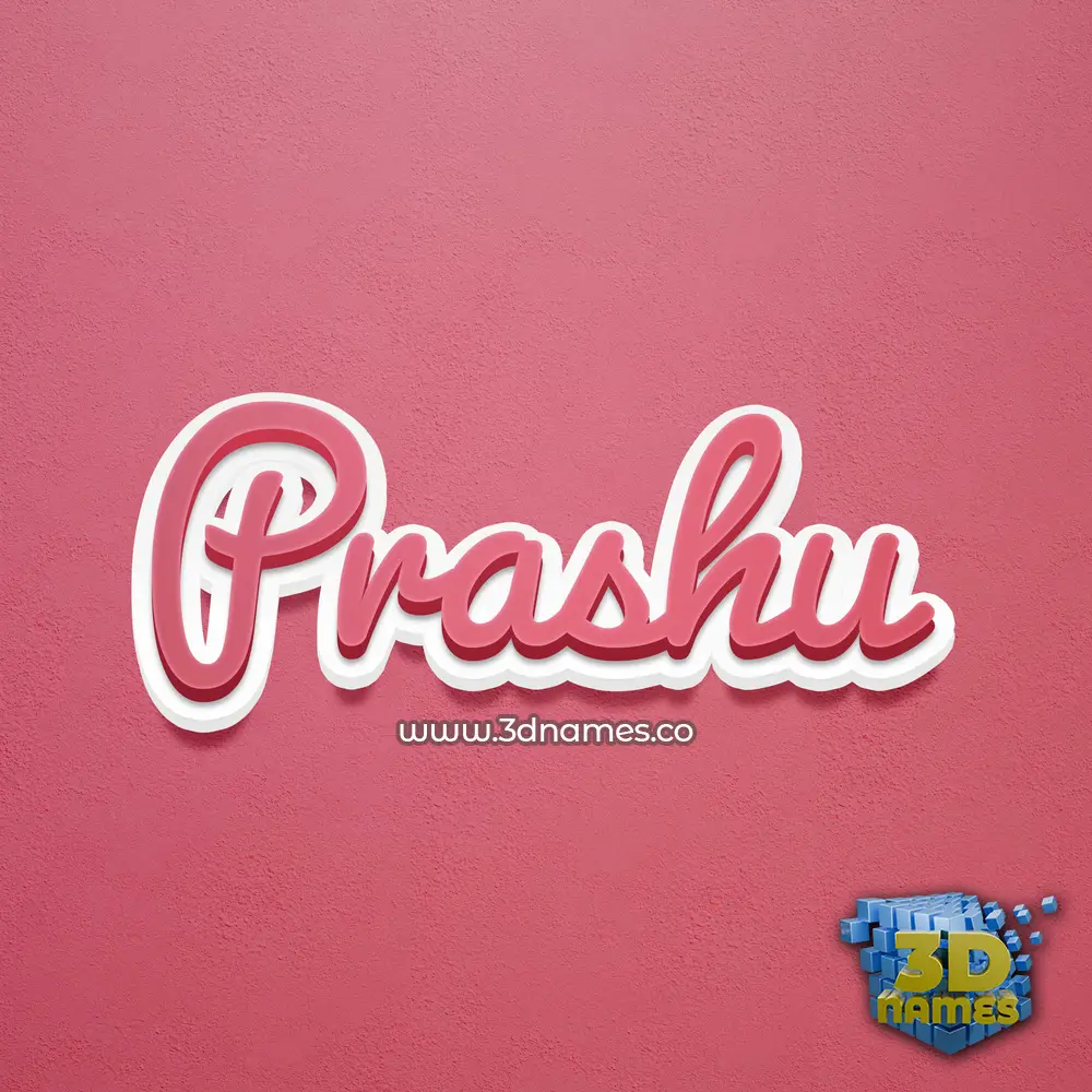 prashu in Red Scribble style - 3D name wallpaper