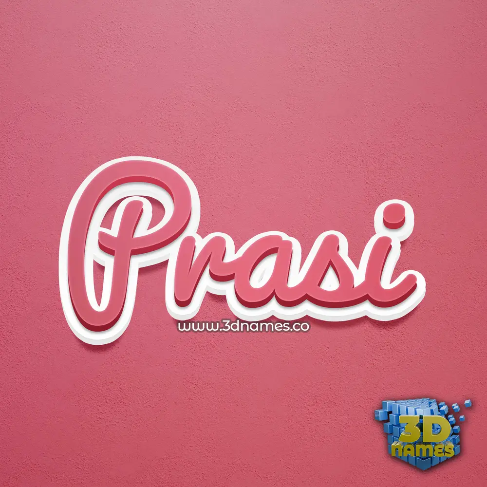 prasi in Red Scribble style - 3D name wallpaper