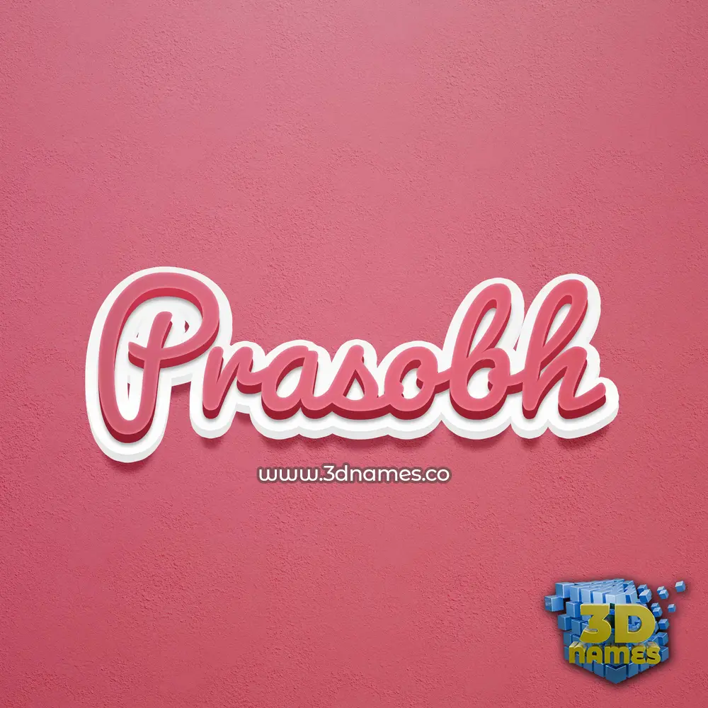 prasobh in Red Scribble style - 3D name wallpaper