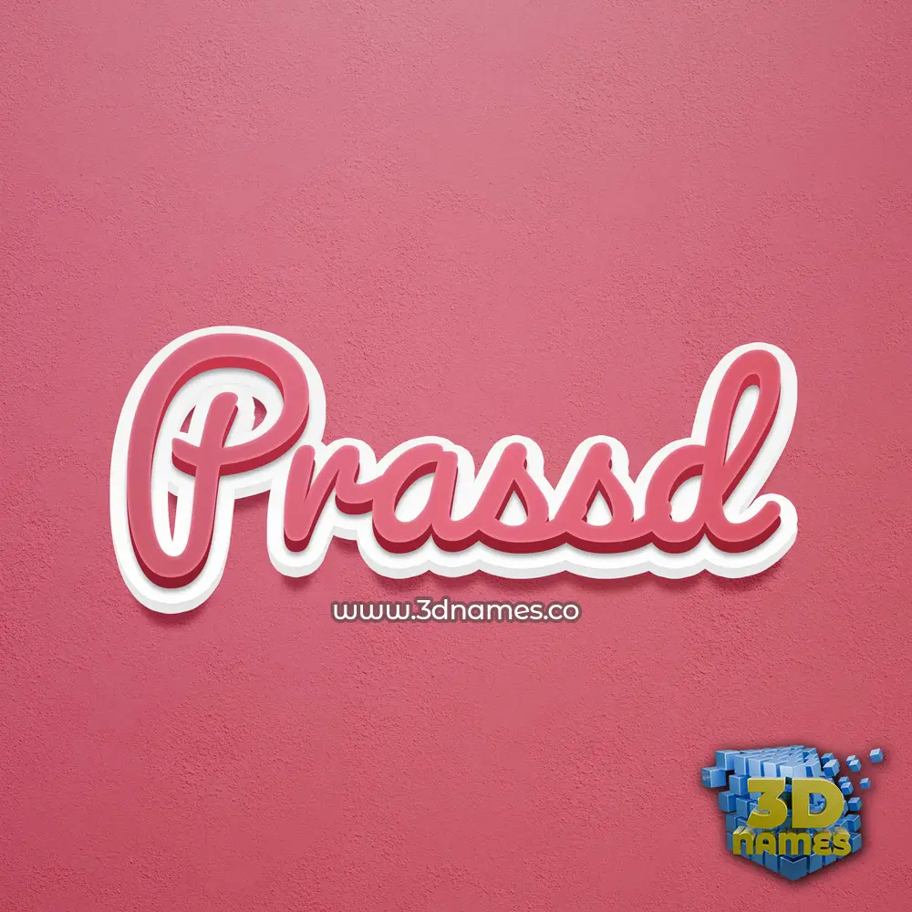prassd in Red Scribble style - 3D name wallpaper