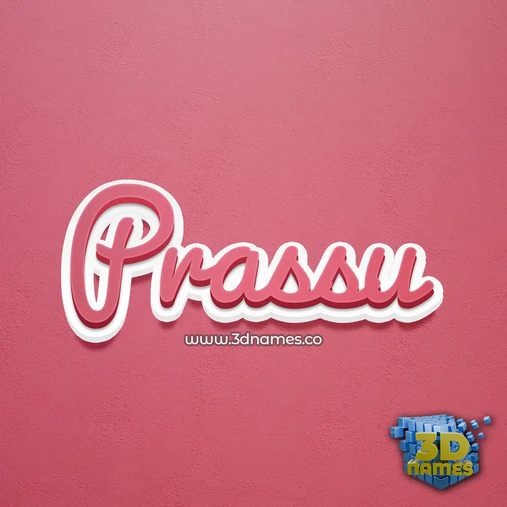 prassu in Red Scribble style - 3D name wallpaper