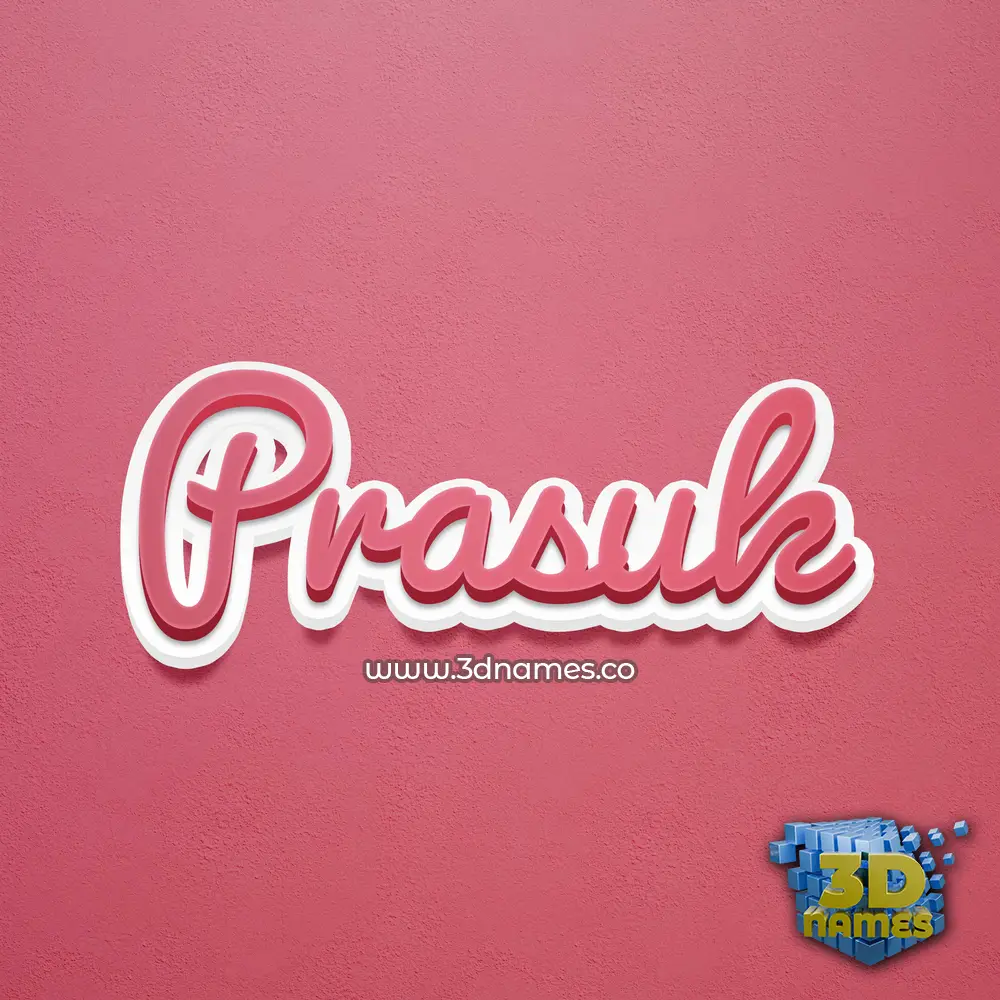 prasuk in Red Scribble style - 3D name wallpaper