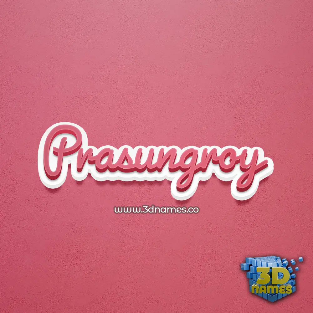 prasungroy in Red Scribble style - 3D name wallpaper