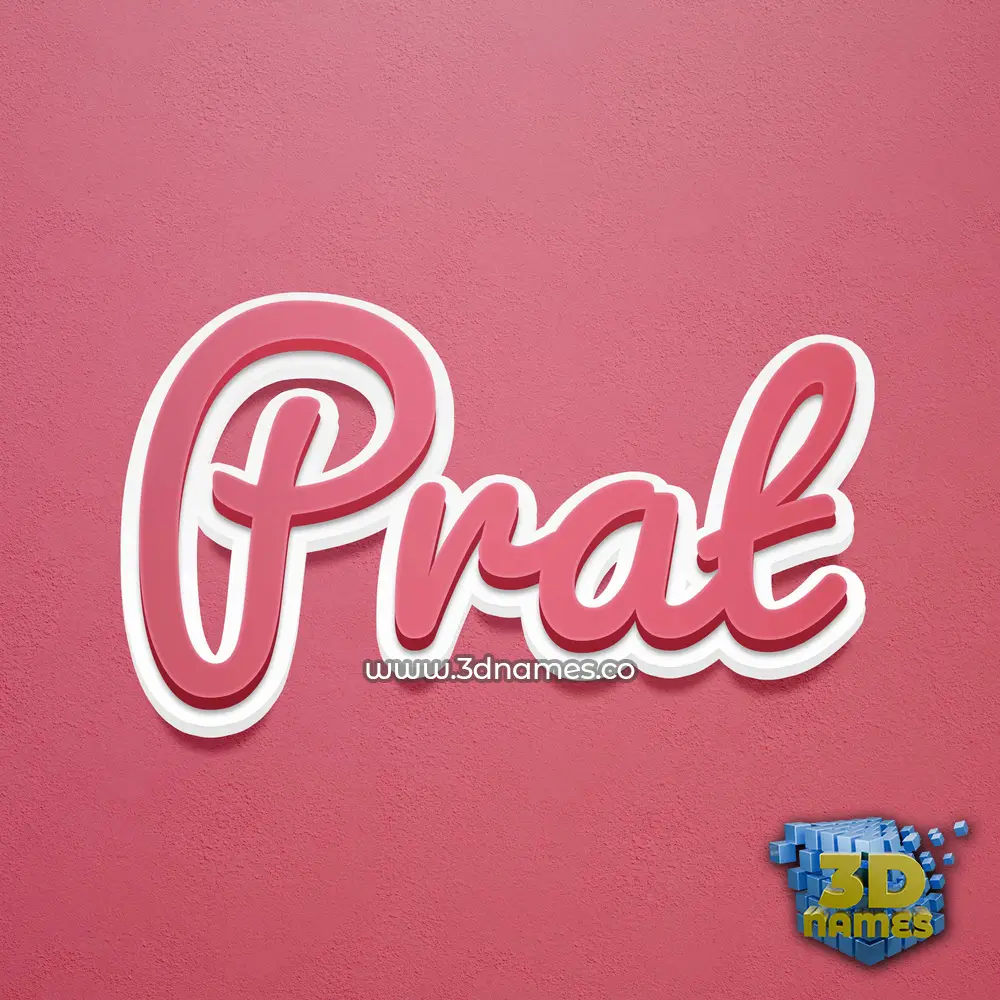 prat in Red Scribble style - 3D name wallpaper