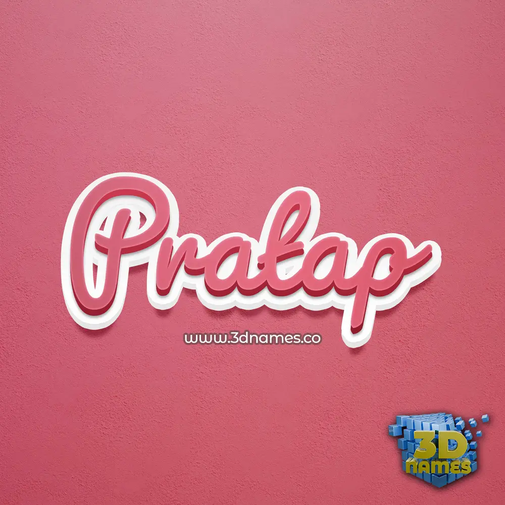 pratap in Red Scribble style - 3D name wallpaper