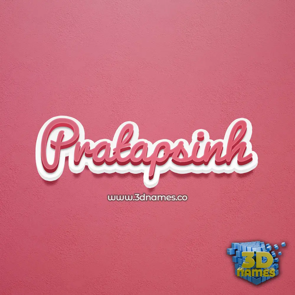 pratapsinh in Red Scribble style - 3D name wallpaper