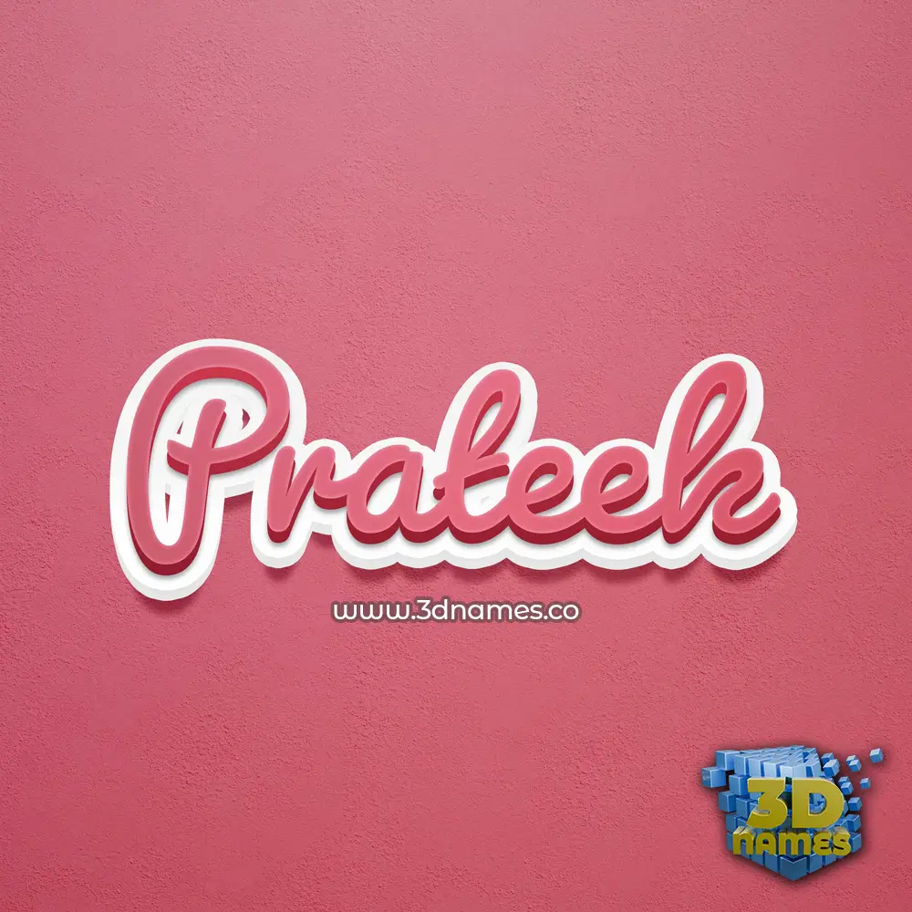 prateek in Red Scribble style - 3D name wallpaper