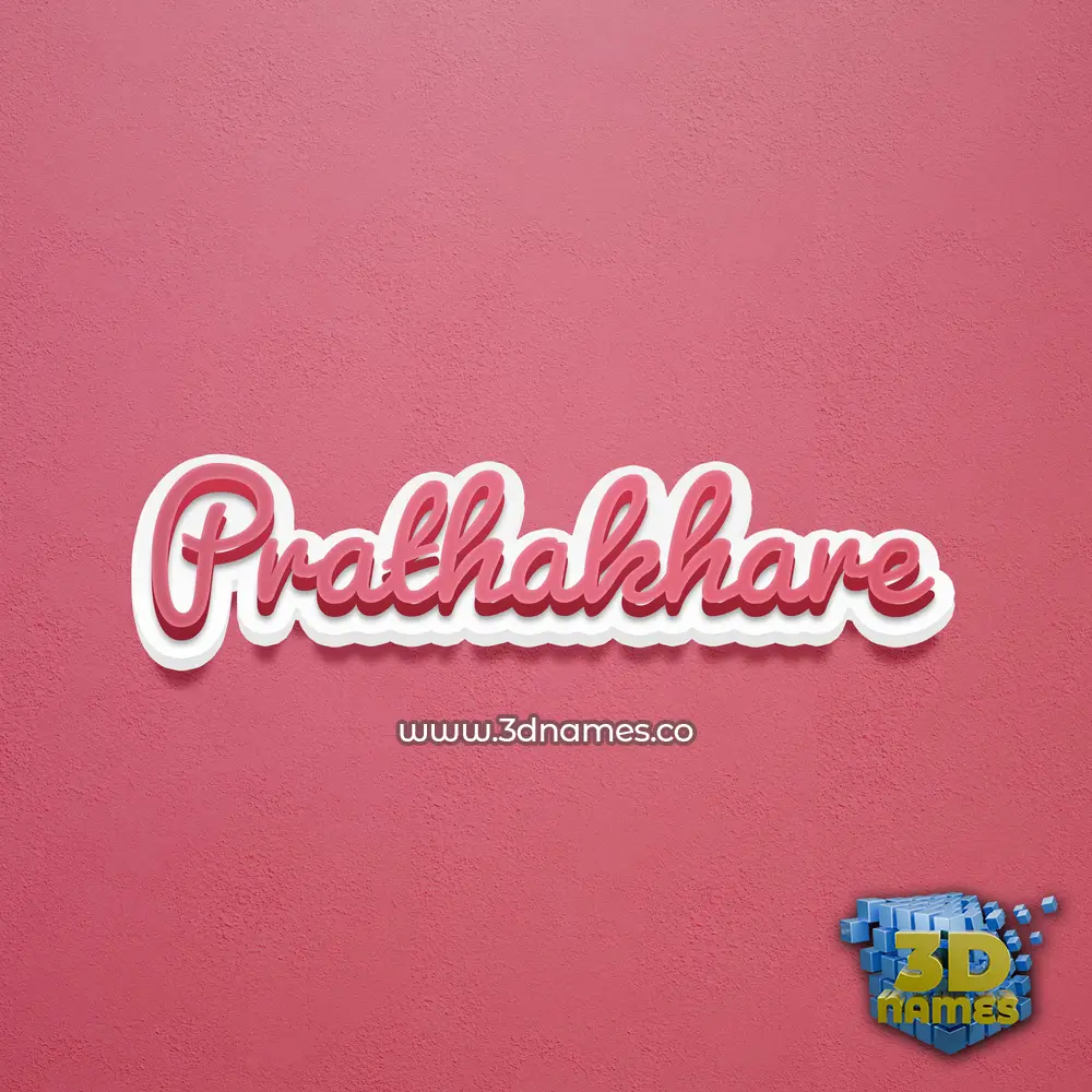 prathakhare in Red Scribble style - 3D name wallpaper