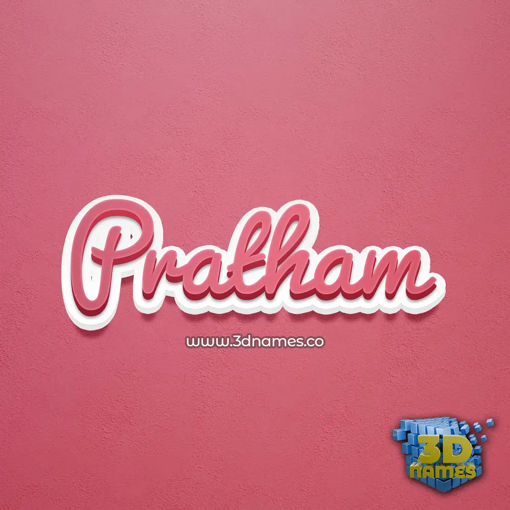 pratham in Red Scribble style - 3D name wallpaper