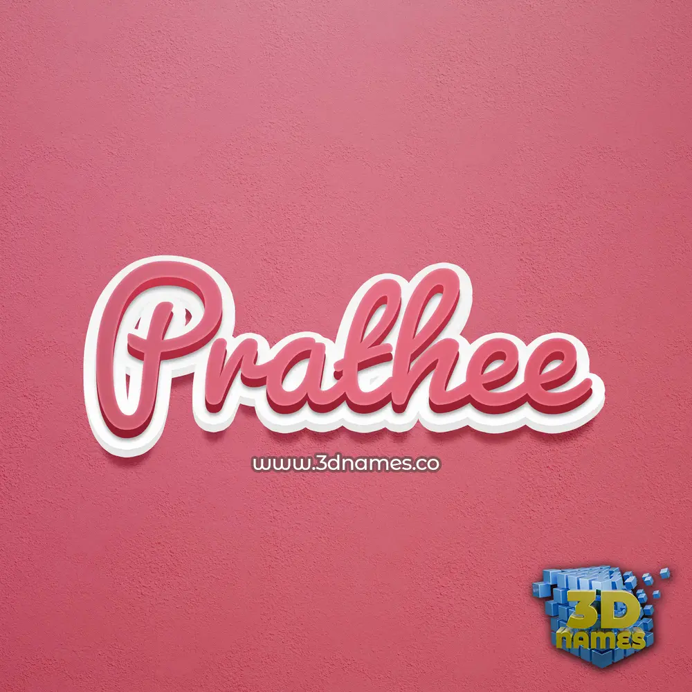 prathee in Red Scribble style - 3D name wallpaper