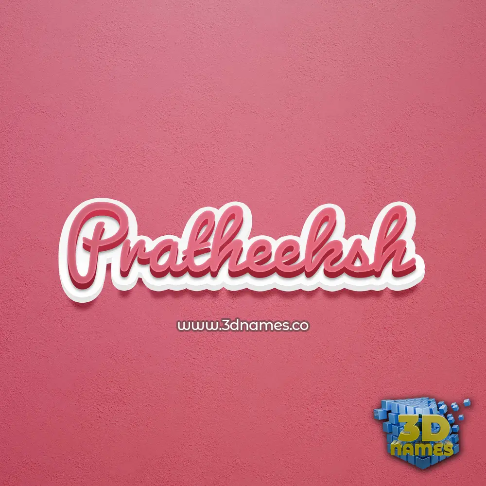 pratheeksh in Red Scribble style - 3D name wallpaper