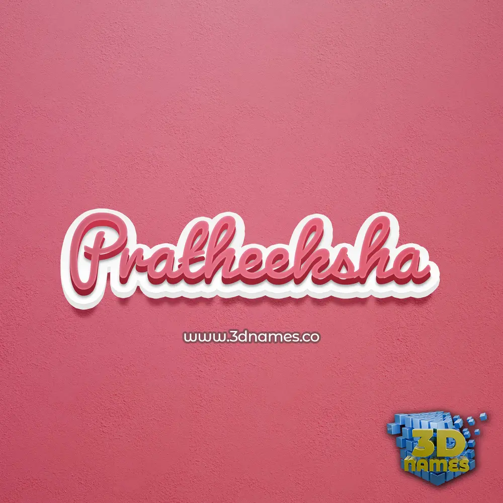 pratheeksha in Red Scribble style - 3D name wallpaper