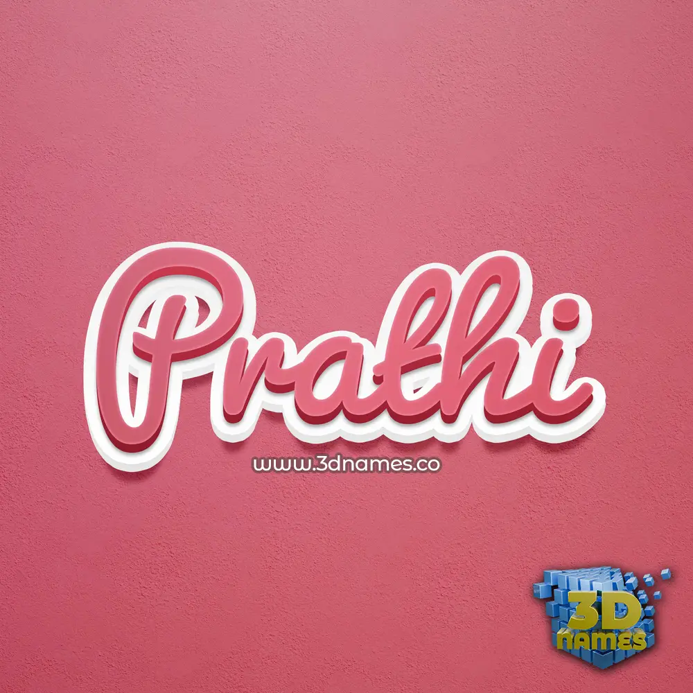 prathi in Red Scribble style - 3D name wallpaper