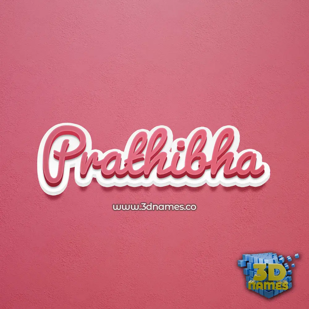 prathibha in Red Scribble style - 3D name wallpaper