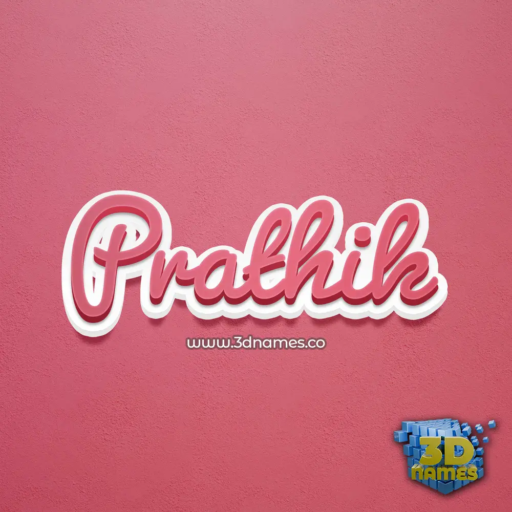 prathik in Red Scribble style - 3D name wallpaper