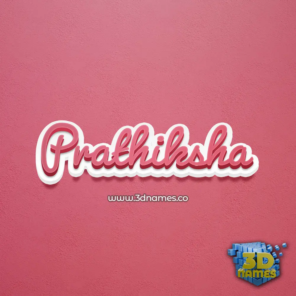 prathiksha in Red Scribble style - 3D name wallpaper