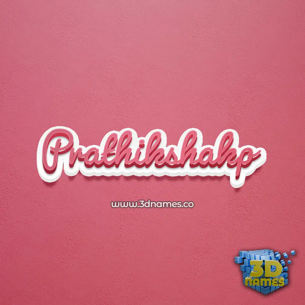 prathikshakp in Red Scribble style - 3D name wallpaper