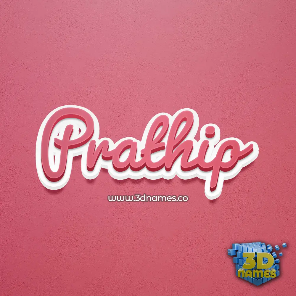 prathip in Red Scribble style - 3D name wallpaper