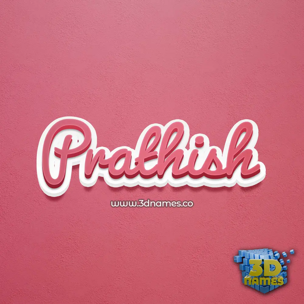 prathish in Red Scribble style - 3D name wallpaper