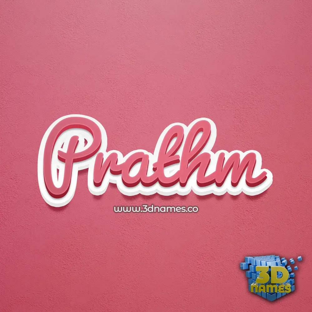 prathm in Red Scribble style - 3D name wallpaper
