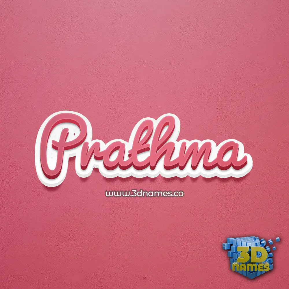 prathma in Red Scribble style - 3D name wallpaper
