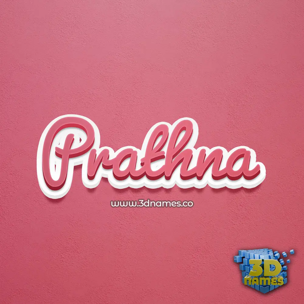 prathna in Red Scribble style - 3D name wallpaper
