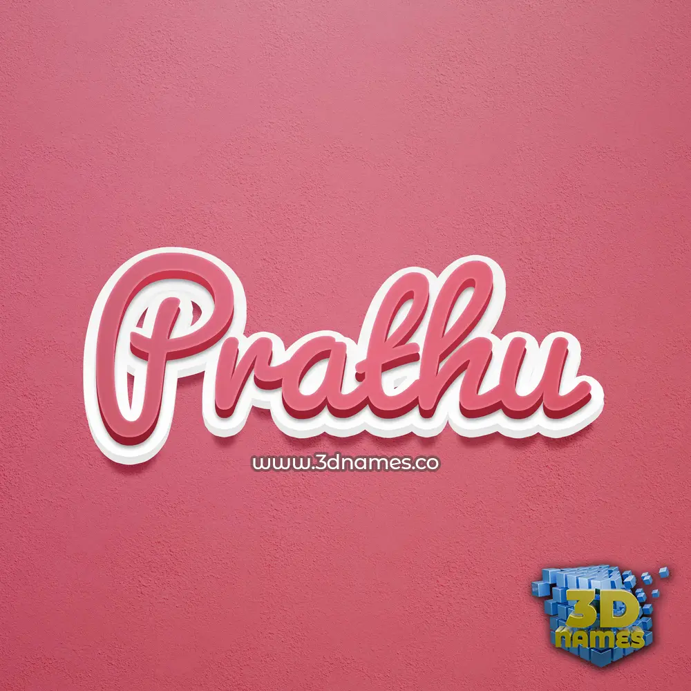 prathu in Red Scribble style - 3D name wallpaper