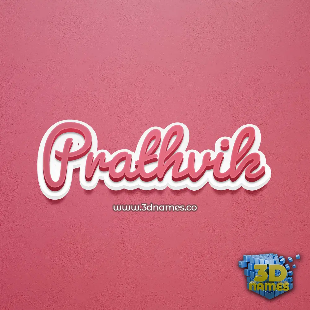 prathvik in Red Scribble style - 3D name wallpaper