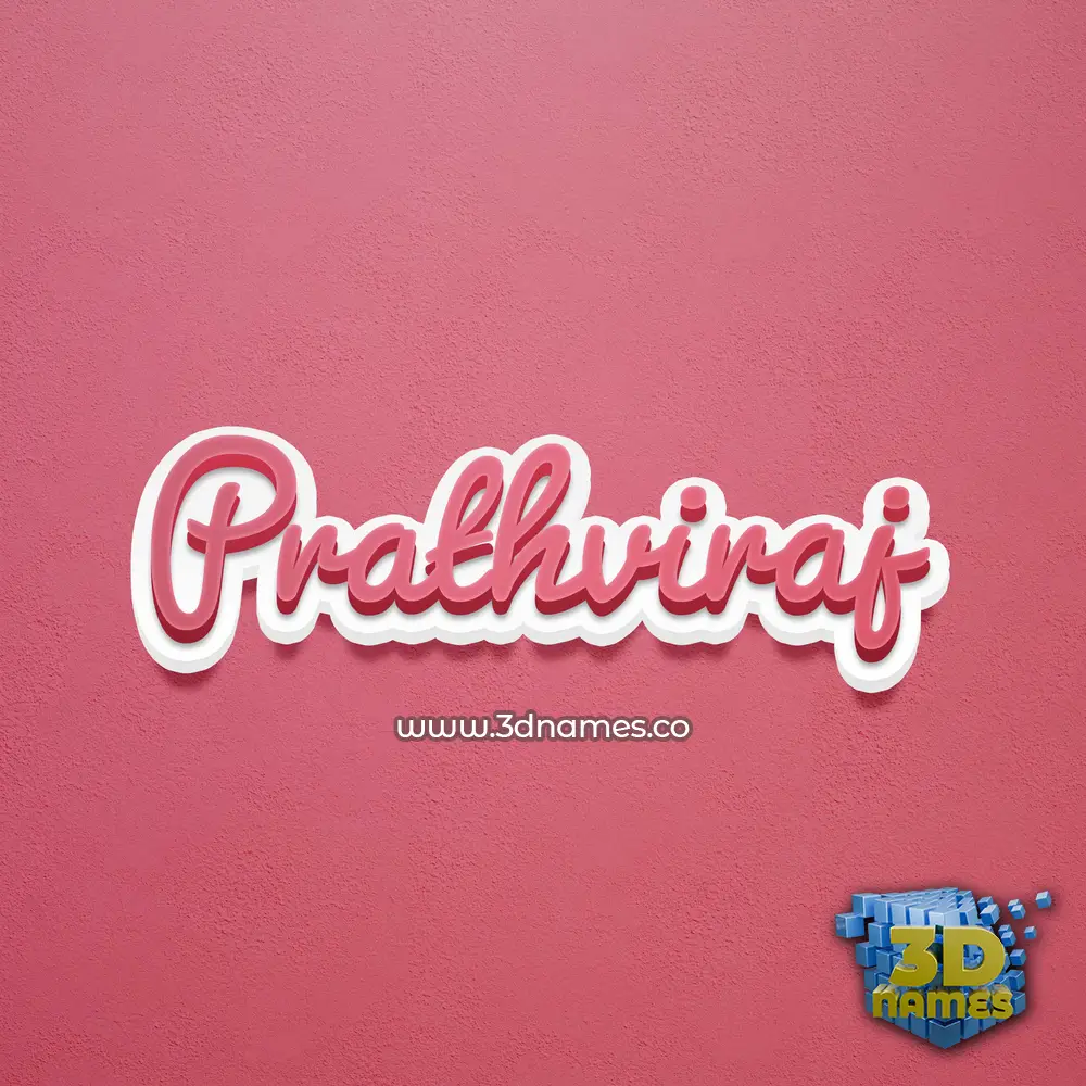 prathviraj in Red Scribble style - 3D name wallpaper