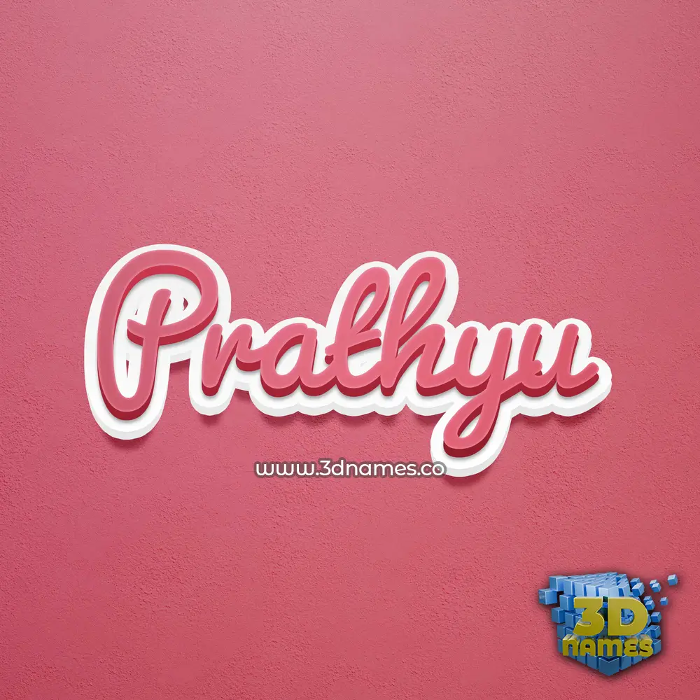 prathyu in Red Scribble style - 3D name wallpaper